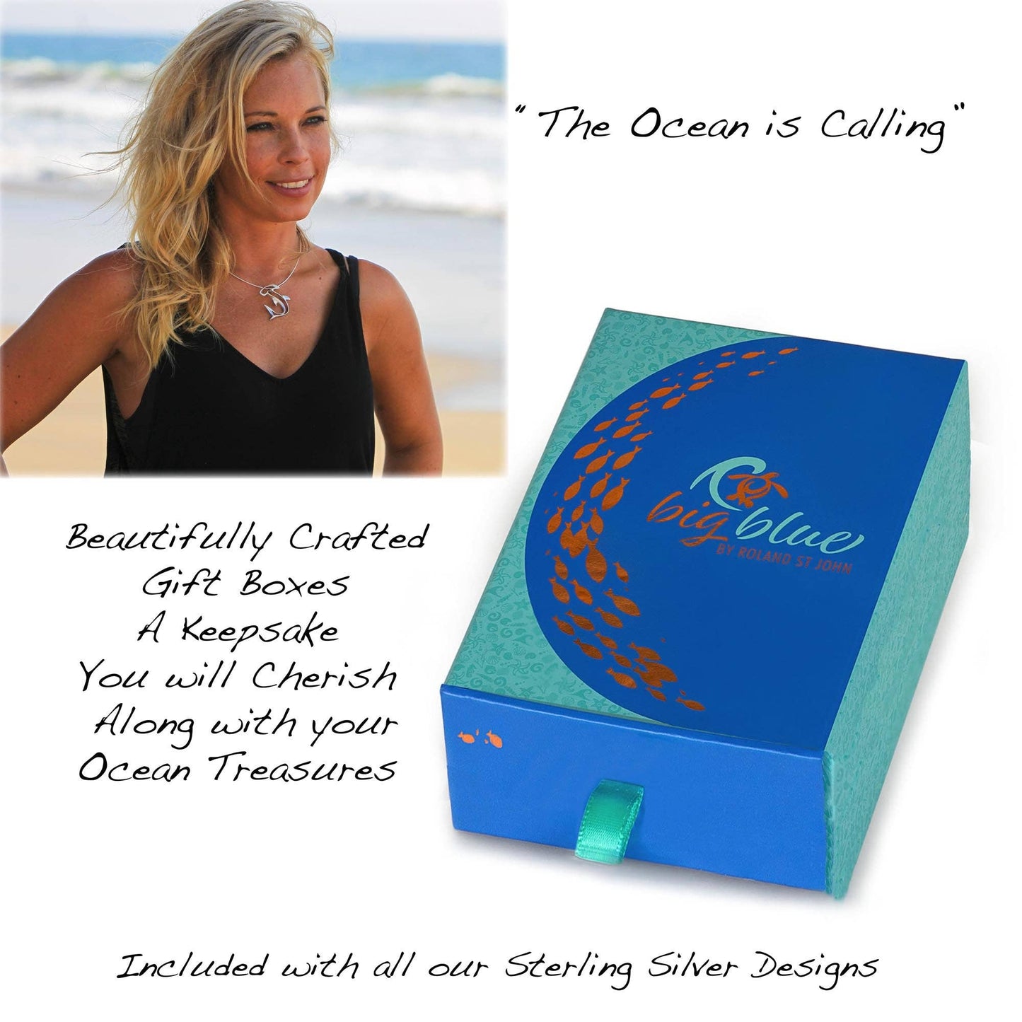 Dive Flag Earrings for Women Sterling Silver- Big Blue by Roland St John