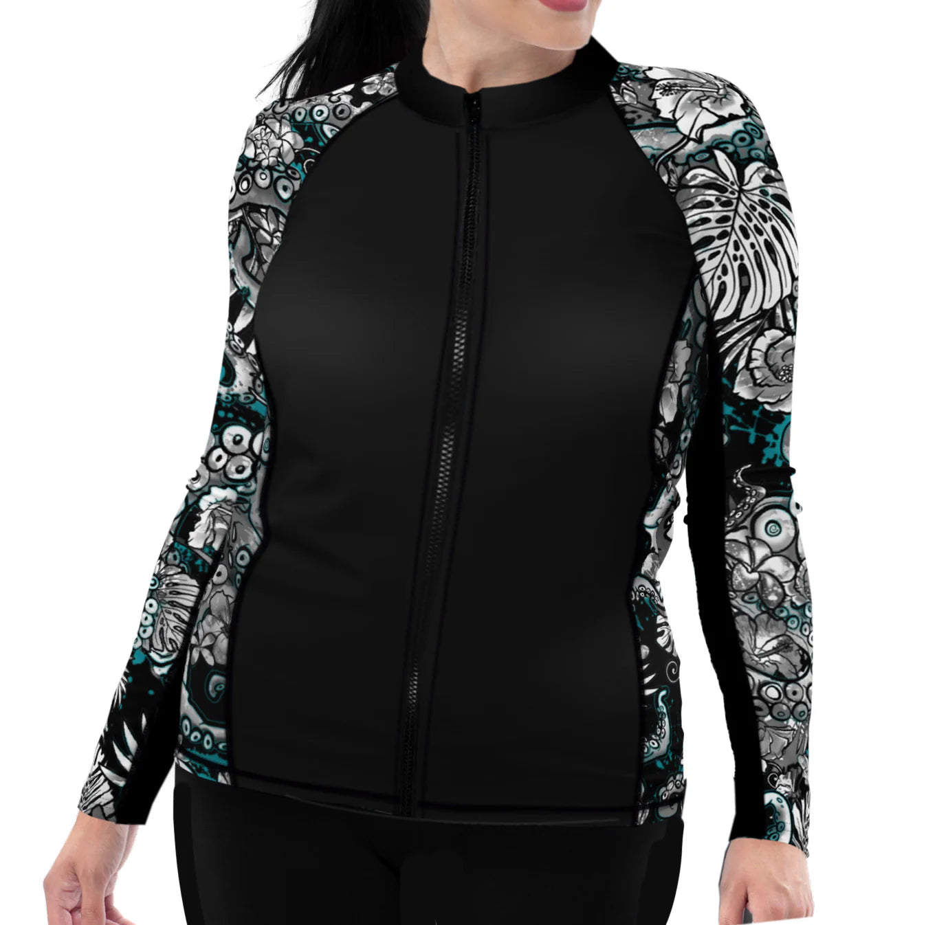 SPACEFISH ARMY Eco-friendly Zip Up Rashguard