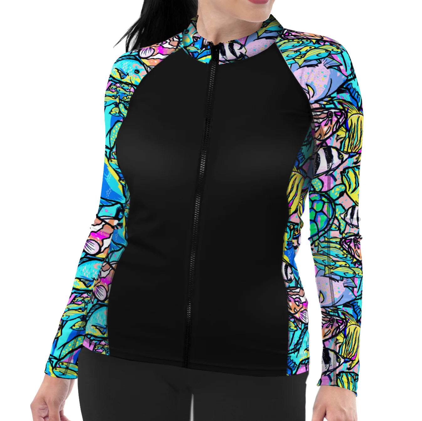 SPACEFISH ARMY Eco-friendly Zip Up Rashguard