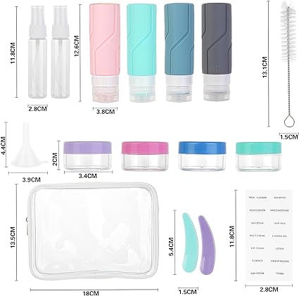 16 piece TSA Approved Travel Bottle Set