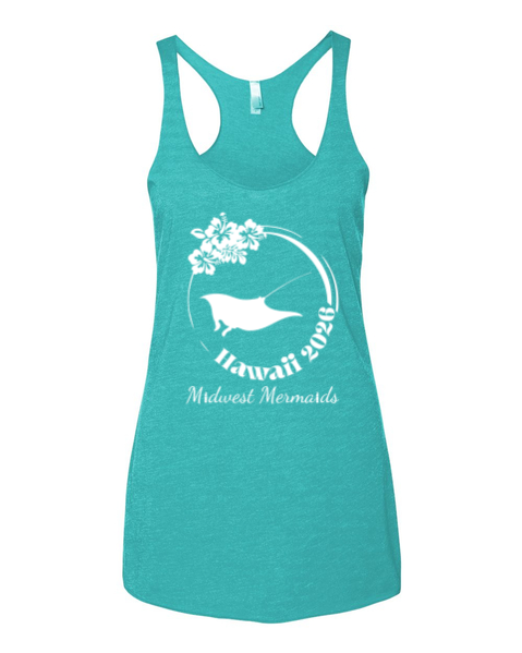 Midwest Mermaids in Hawaii- Next Level Women's Tri-Blend Racerback Tank