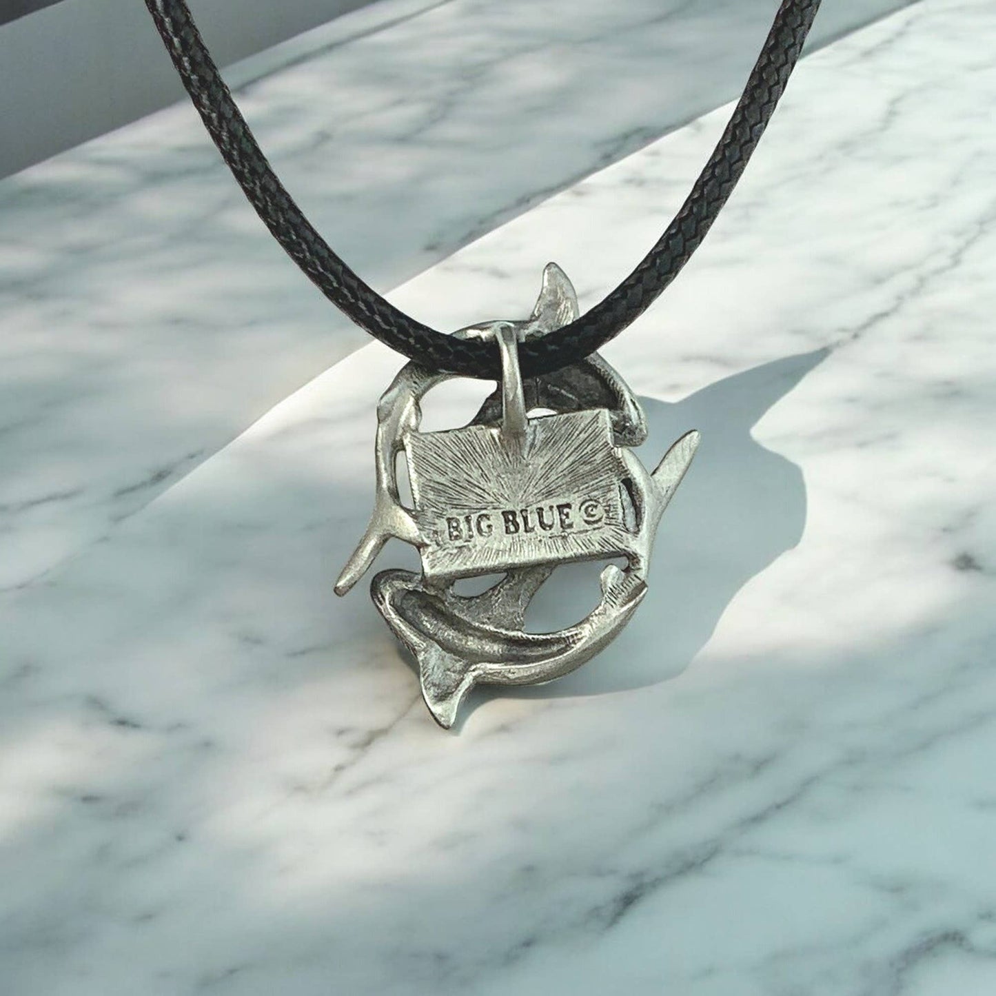 Shark Necklace with Dive Flag, Gifts for Divers, Shark Charm - 16" or 18" Big Blue by Roland St John
