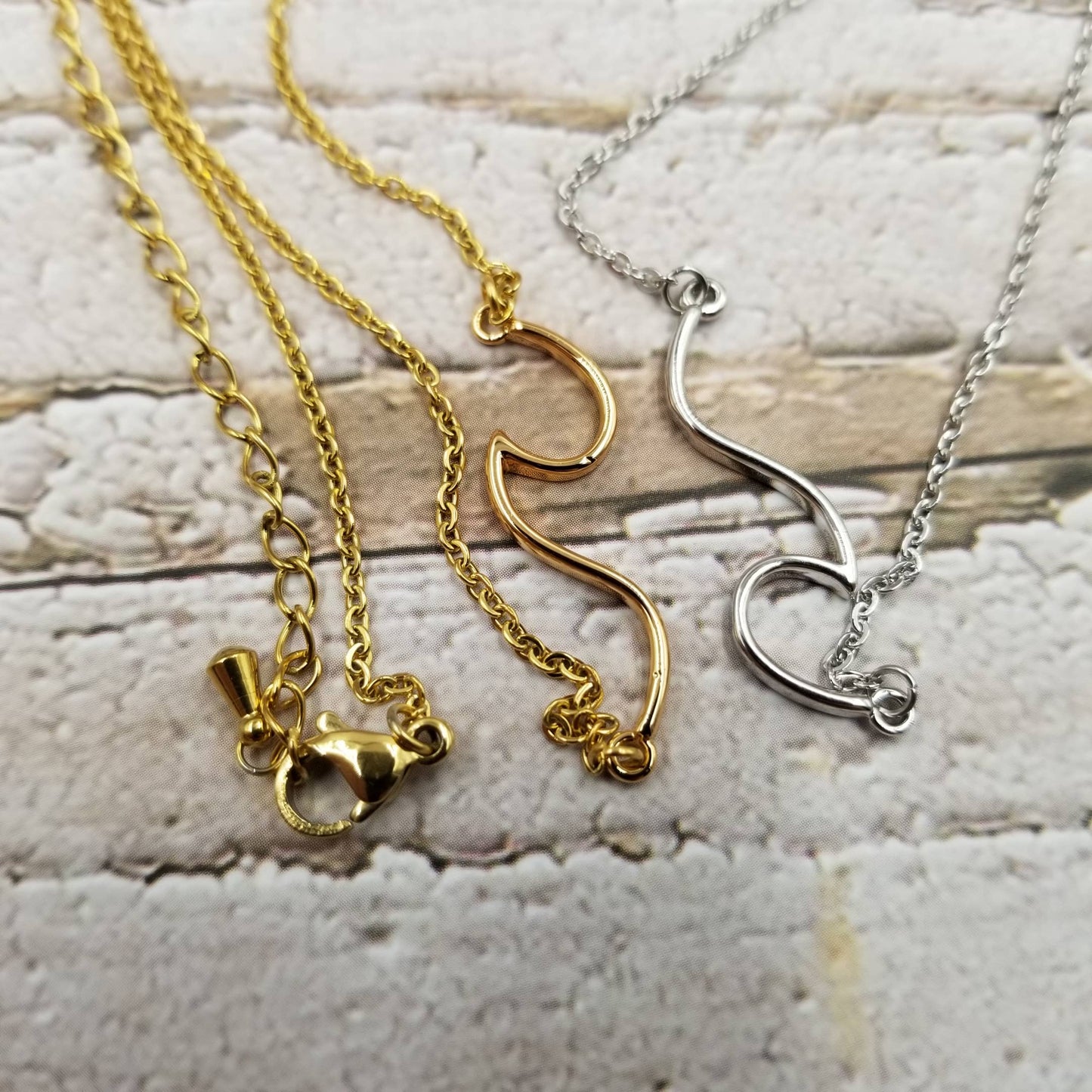 Circle Wave Necklace- Gold or Silver on 18" Chain