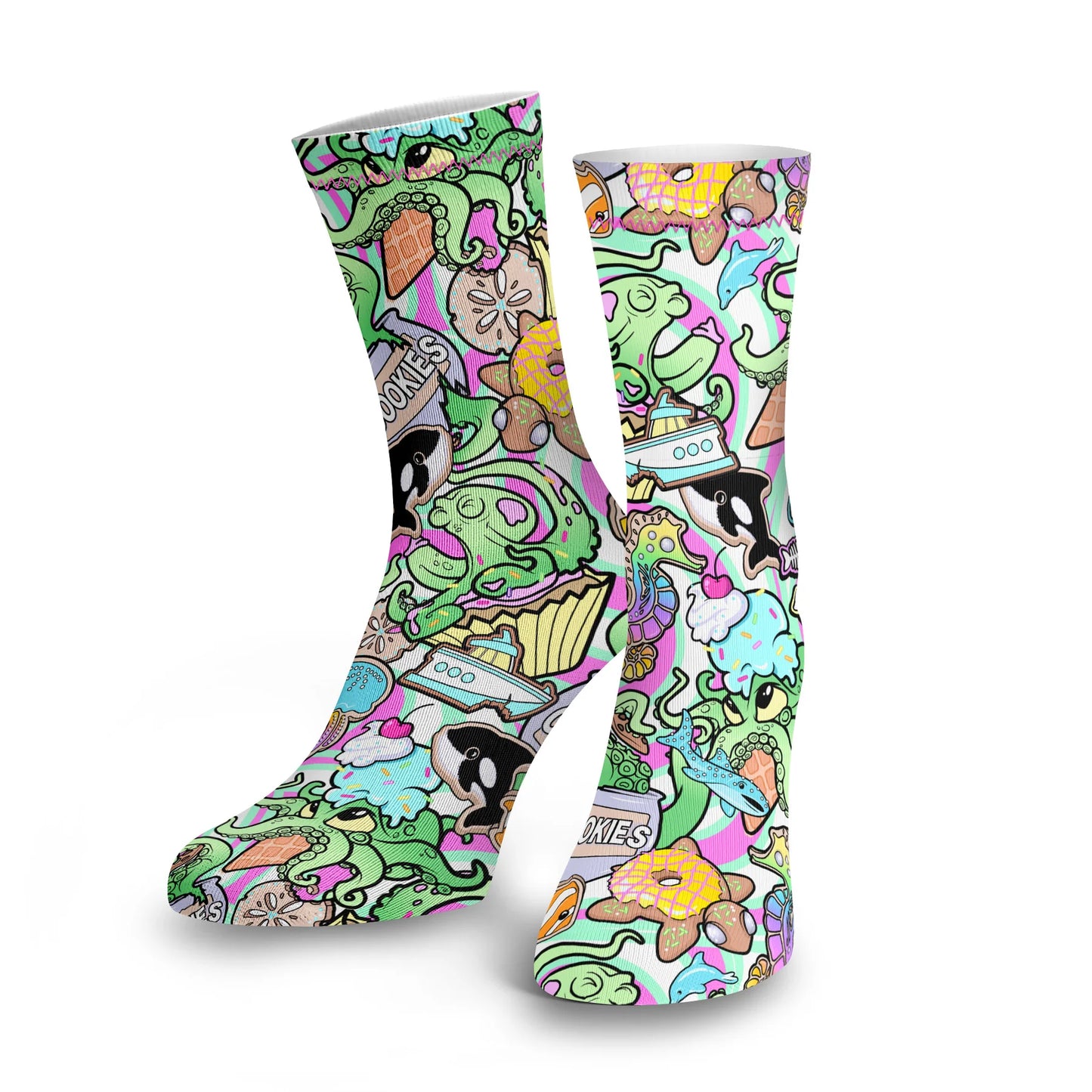 SPACEFISH ARMY- Eco-Friendly Psychedelic Mermaid Dive Socks