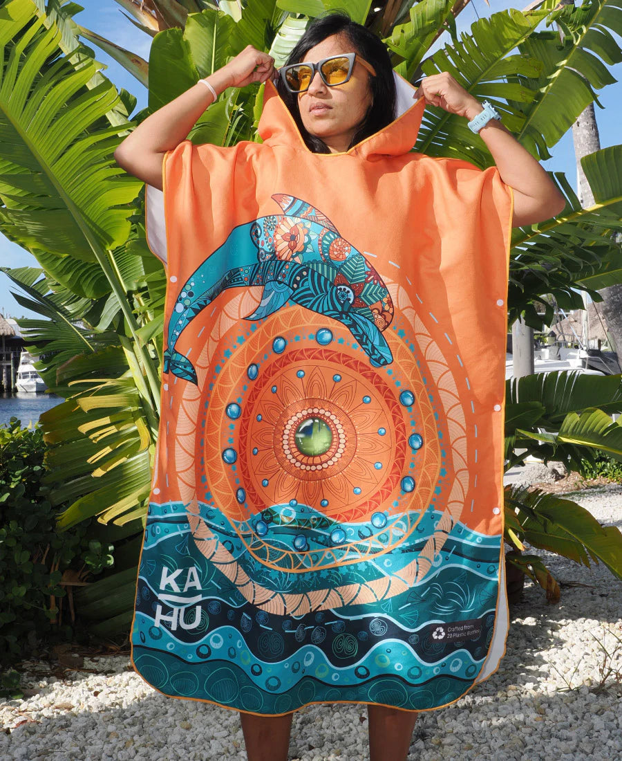 Kahu Tribe Microfiber Towel Ponchos- Made From Recycled Plastic