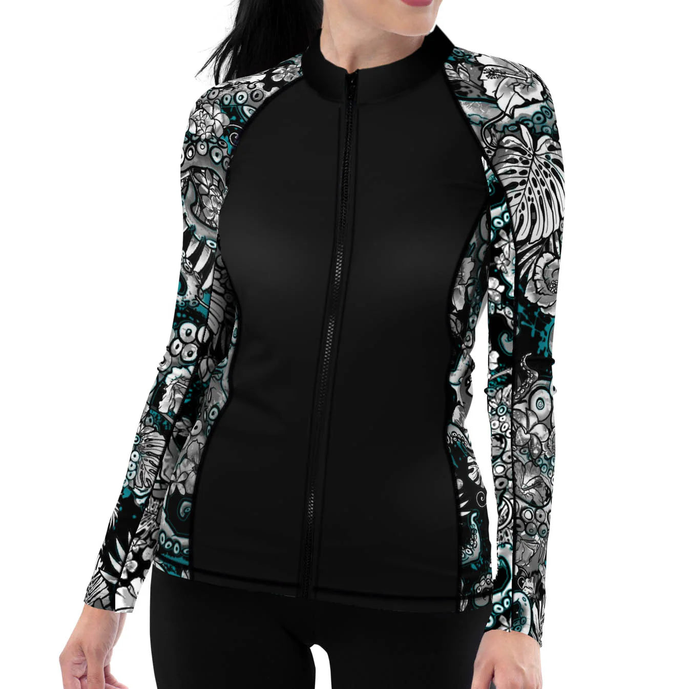 SPACEFISH ARMY Eco-friendly Zip Up Rashguard