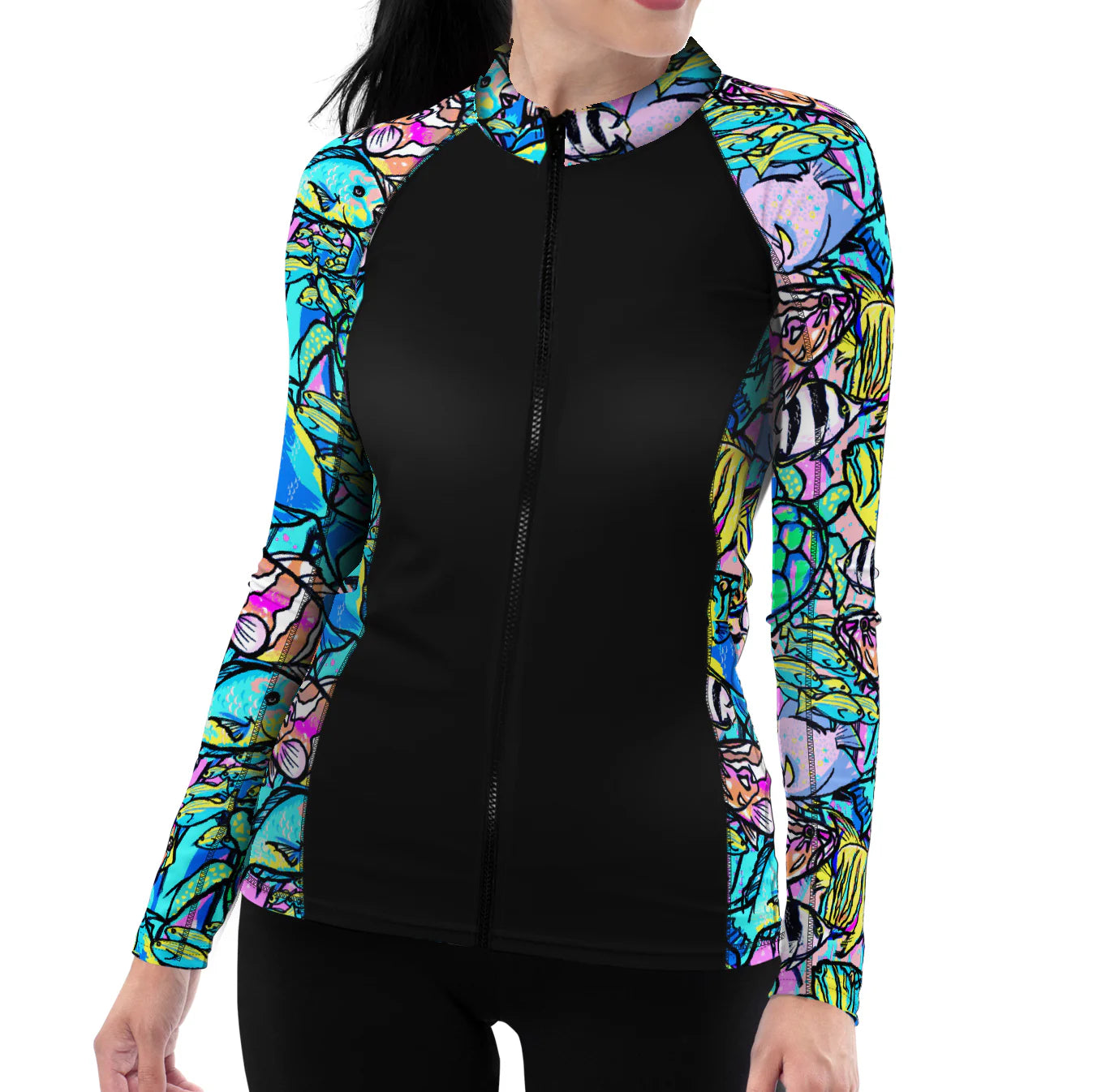 SPACEFISH ARMY Eco-friendly Zip Up Rashguard