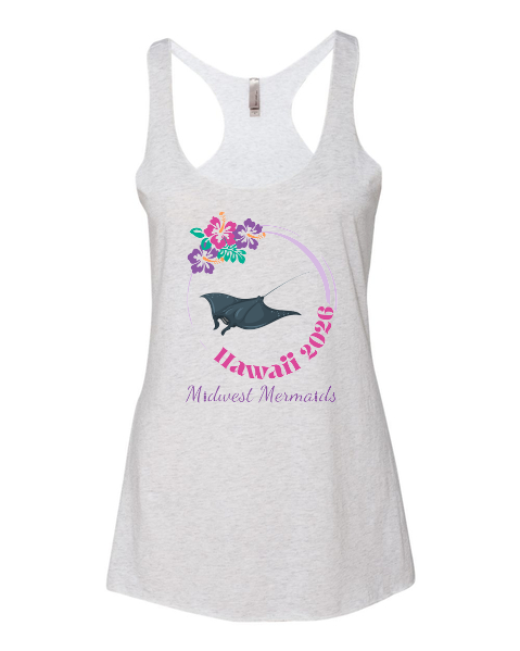 Midwest Mermaids in Hawaii- Next Level Women's Tri-Blend Racerback Tank