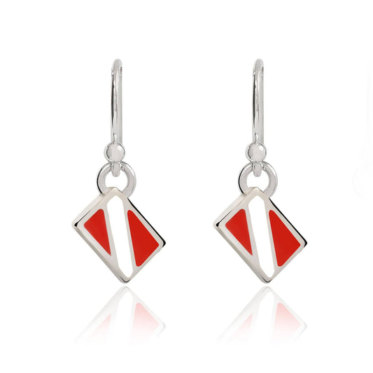Dive Flag Earrings for Women Sterling Silver- Big Blue by Roland St John