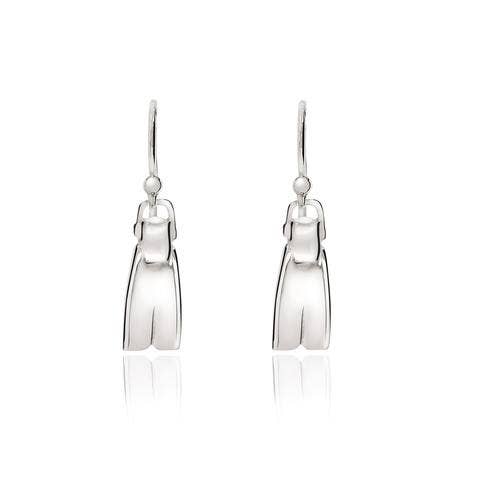 Sterling Silver Dive Fin Earrings- Big Blue by Roland St John